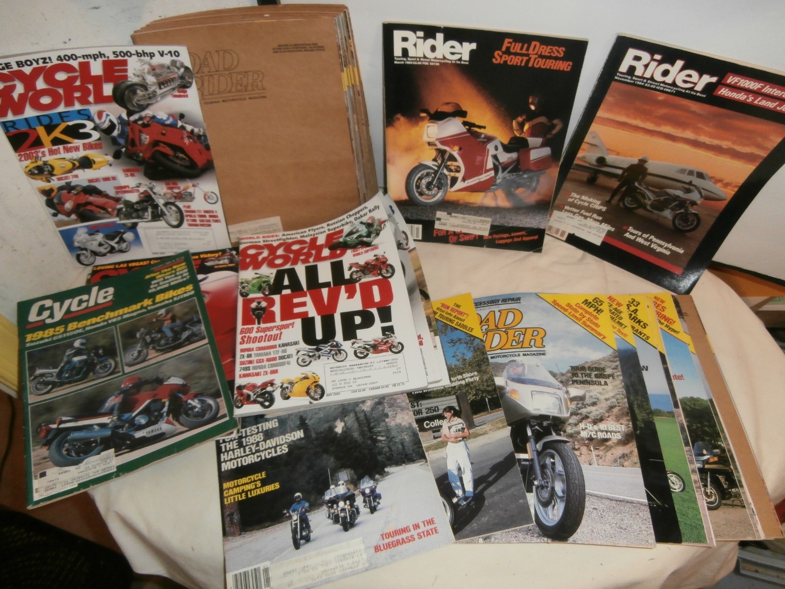 31 Road Rider Cycle World Rider Motorcycle Magazines Emmaus PA 1984-2003 Lot