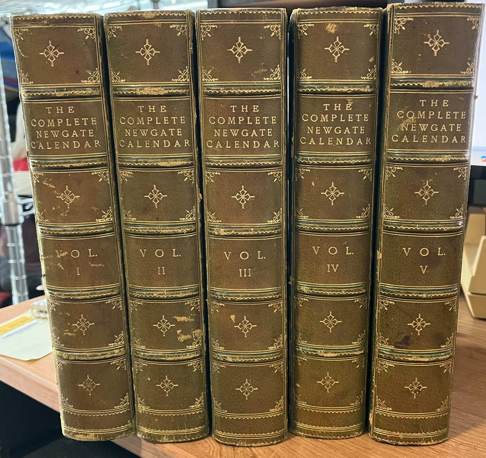 Complete Newgate Calendar Ltd Ed 5 Vol Set Navarre 1926 Leather Crime England