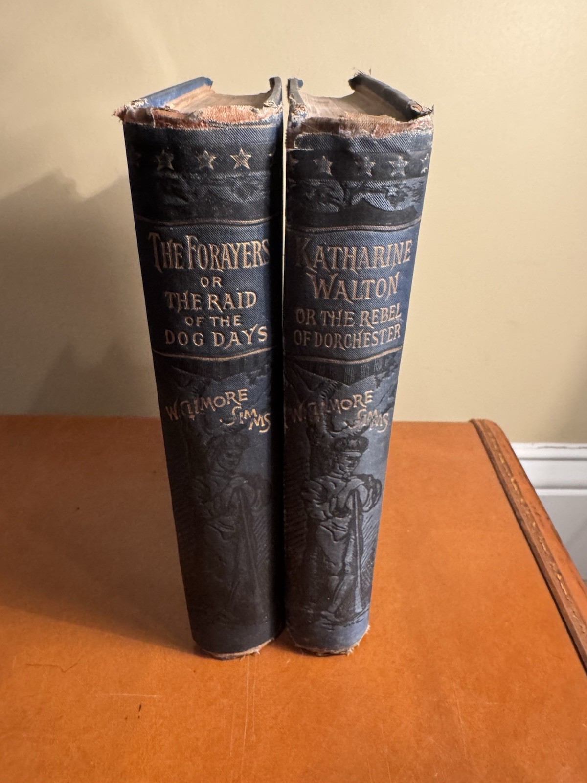 Antque Book Set-Border Romances-2 Pieces by W. Gilmore Simms-1890