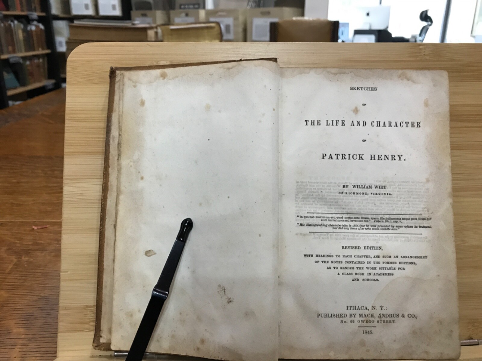 1845 Sketches of The Life and Character of Patrick Henry William Wirt