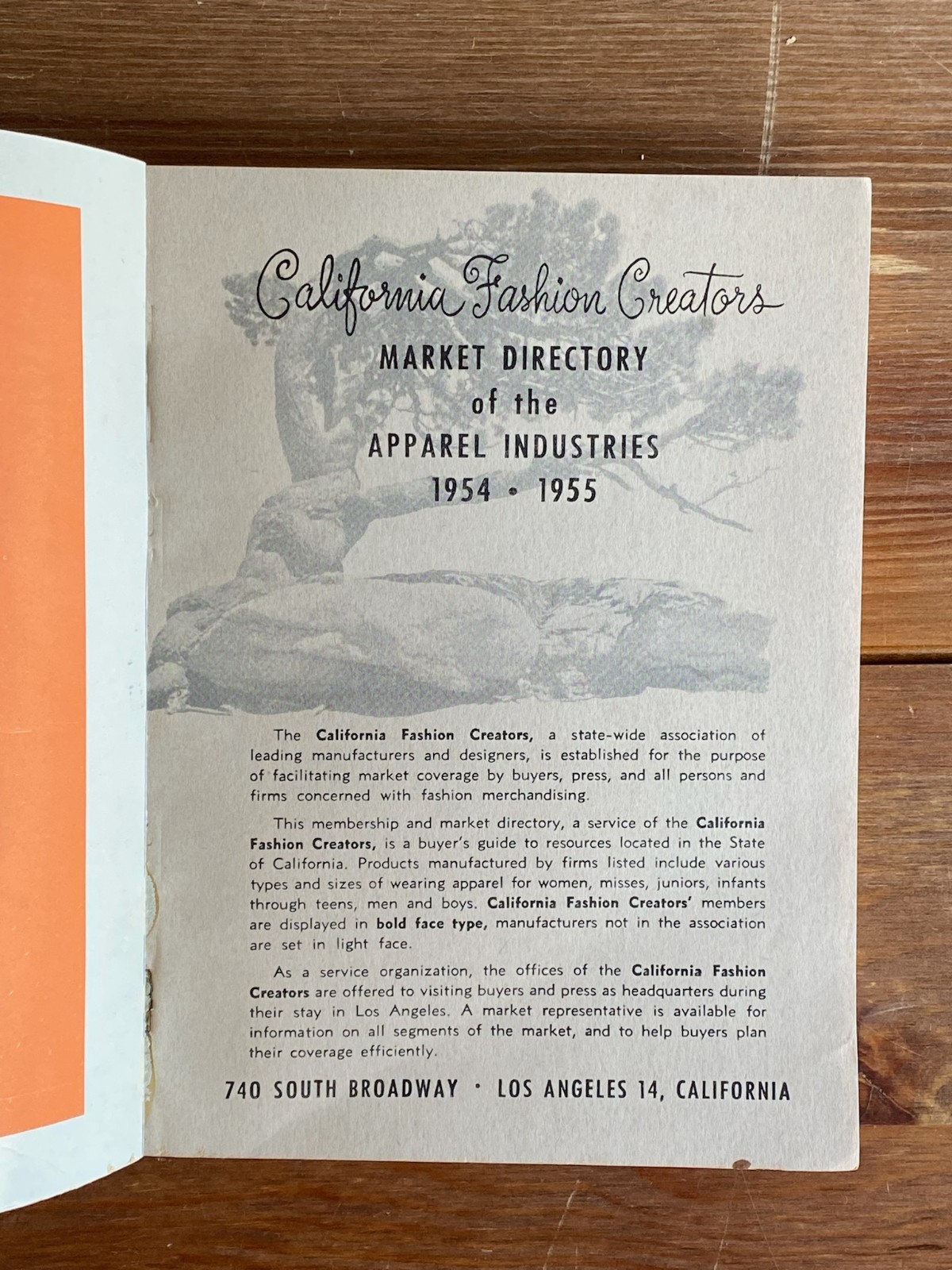 Fashion Industry Directory ~ California Market Guide Apparel 1954-55 ~ LA