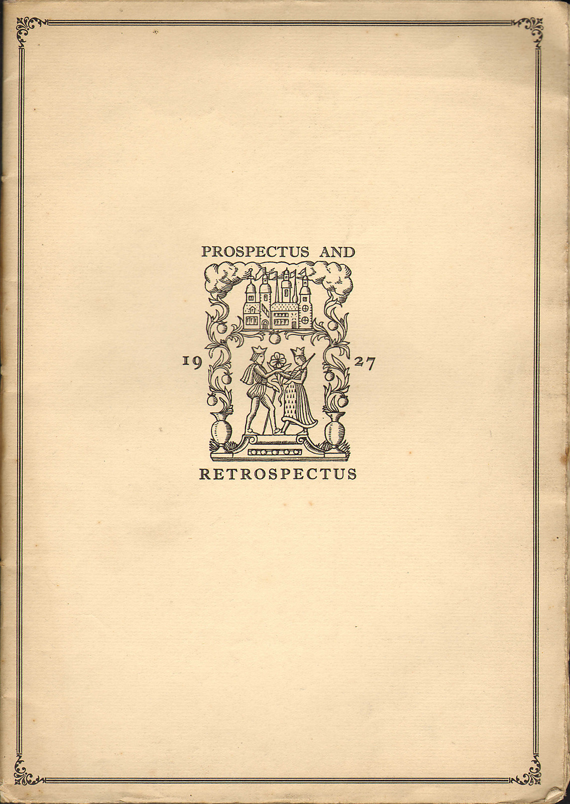 the 1927 prospectus & retrospectus of the nonesuch press