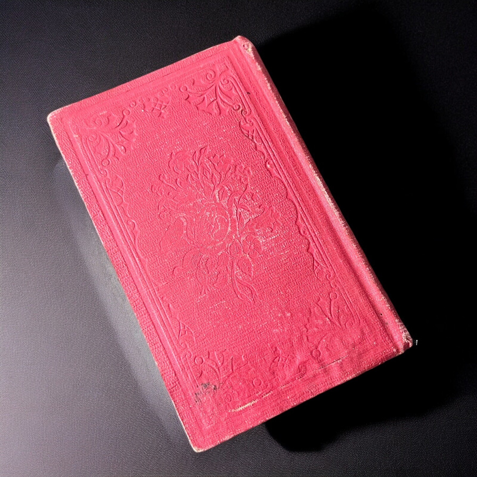 Golden Leaflets Poetry Book 1848 J.M. Fletcher Pocket Size Red Gilt Antique