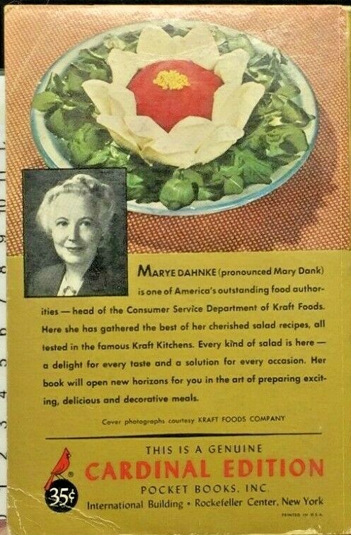 Marye Dahnke’s Salad Book Cookbook 1954, C-129 Paperbook