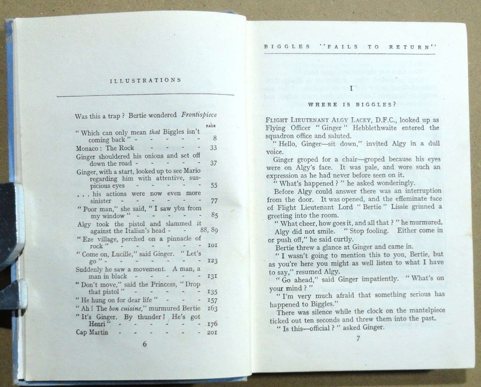 BIGGLES FAILS TO RETURN – 1ST EDITION – August 1943 – Hardcover – 1951 D/J