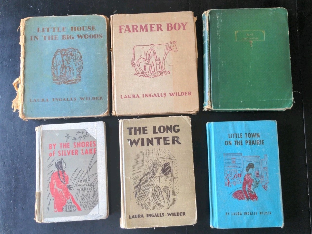 Antique Little House on the Prairie Set of 6 HC Laura Ingalls Wilder, Sewell