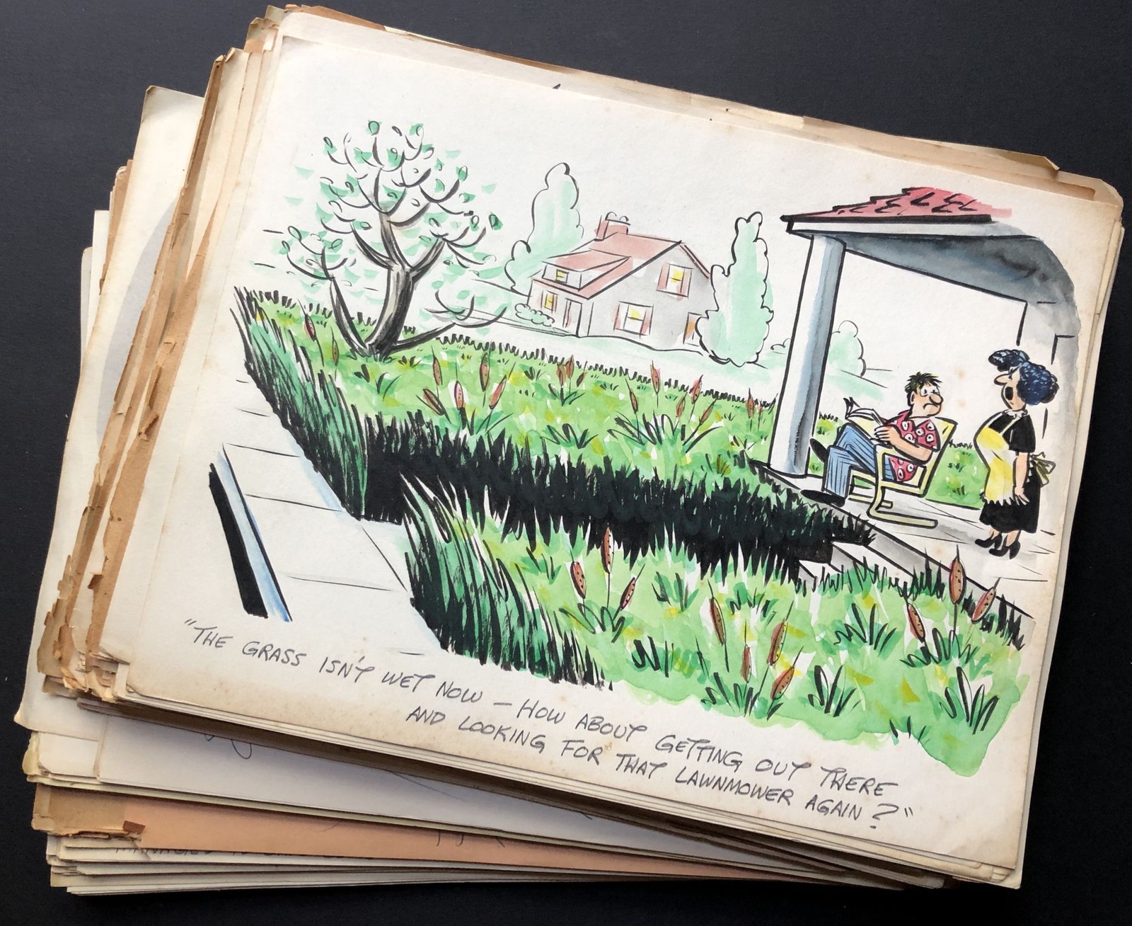 John Lawrence Frick / Collection of hundreds of cartoons and original sketches