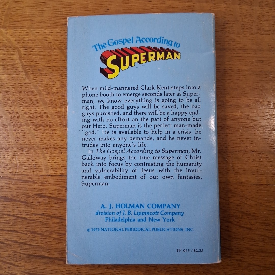 The Gospel According to Superman John T Galloway Jr 1973 Paperback A J Holman Co