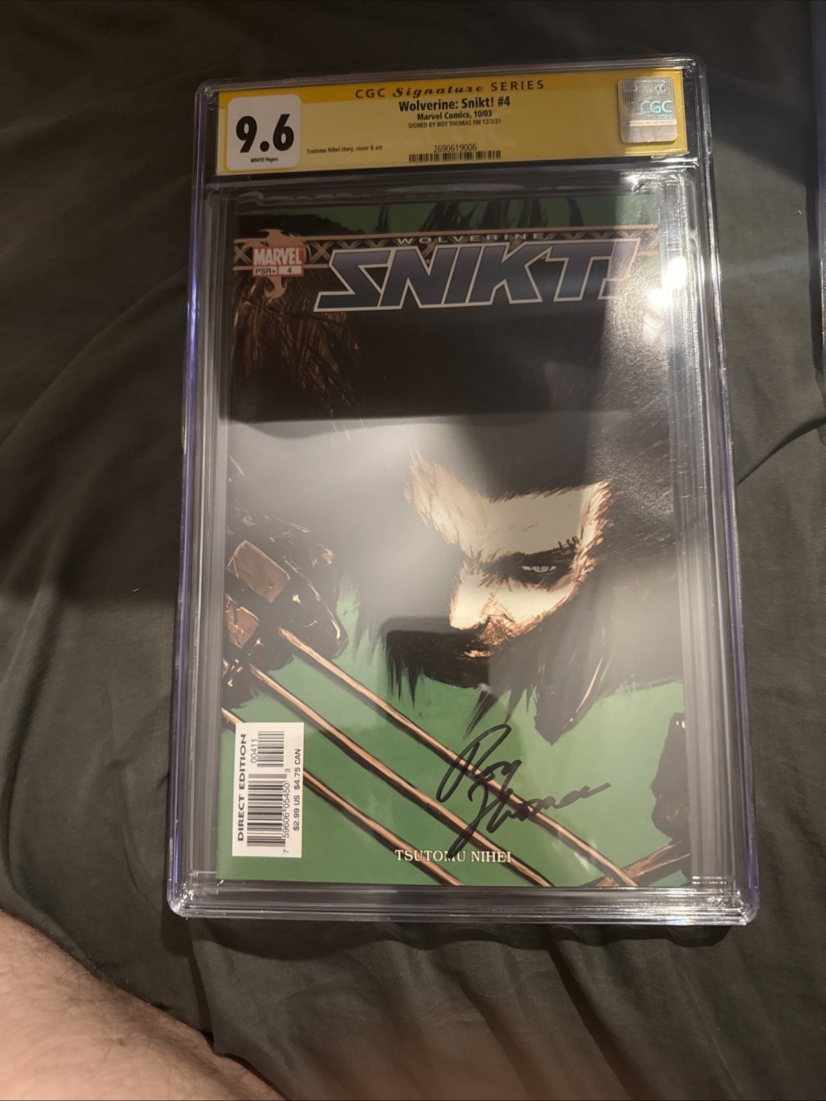 Wolverine SNIKT! #4 Tsutomu Nihei 2003 signed by Roy Thomas CGC graded 9.6