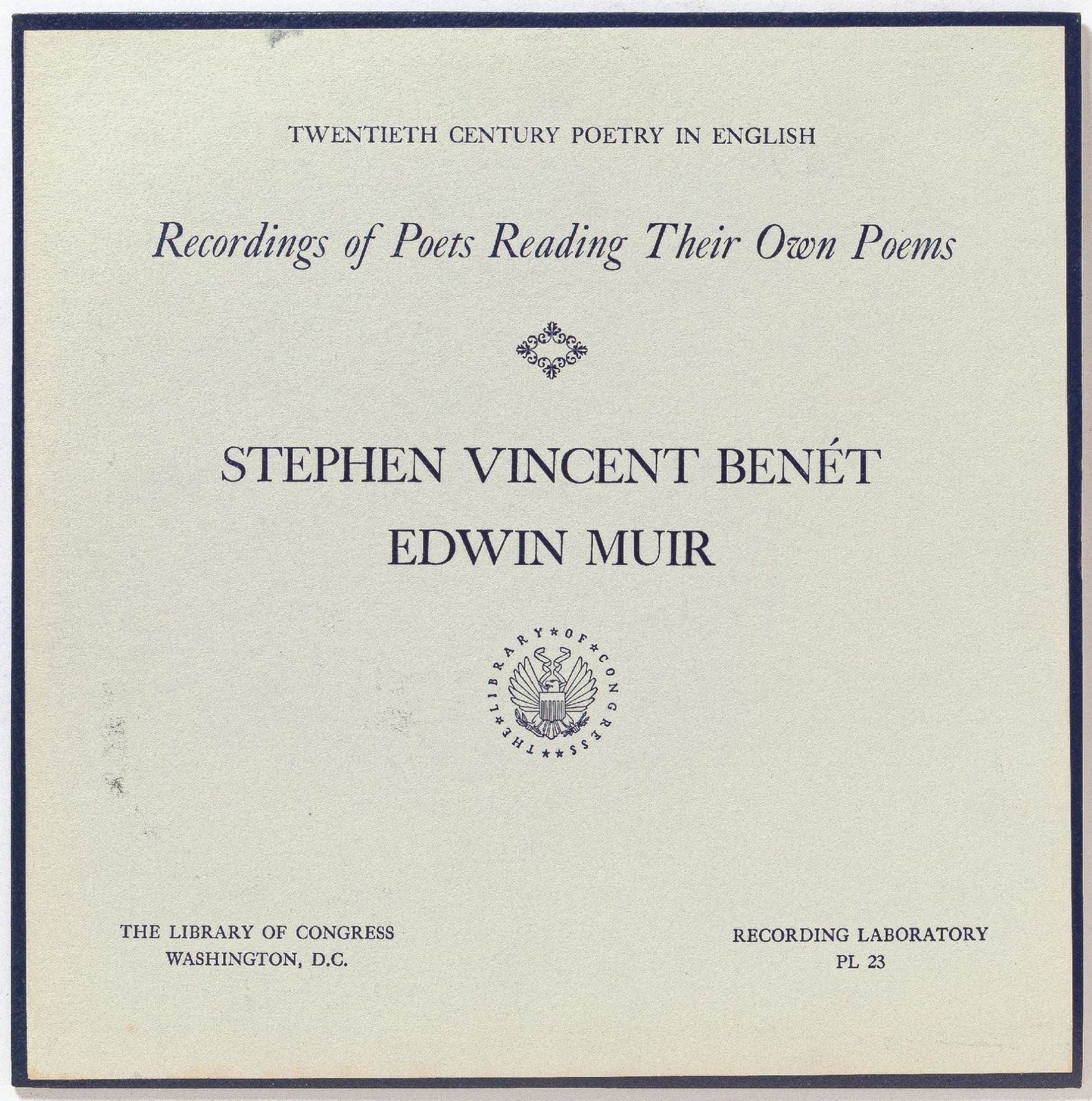 Stephen Vincent BENÉT / Vinyl Record Recordings of Poets Reading 1st 1961