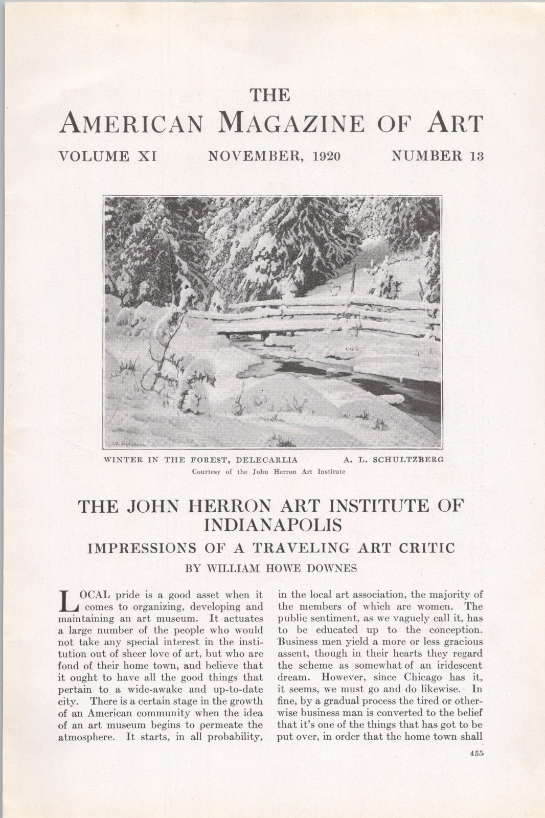 1920 * John Herron Art Institute Indianapolis IU Herron School of Art and Design