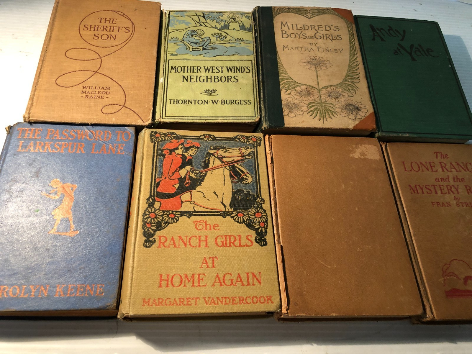 b Vintage JUVENILE FICTION lot of 8 BURGESS Striker PORTER Vandercook KEENE +