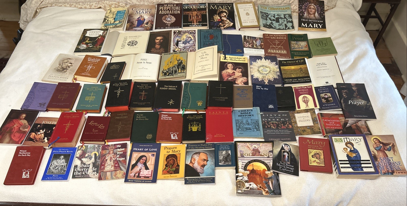 Huge Vintage Lot Of 70+ Catholic Books, Mass Missals, Prayer & Saint Devotionals