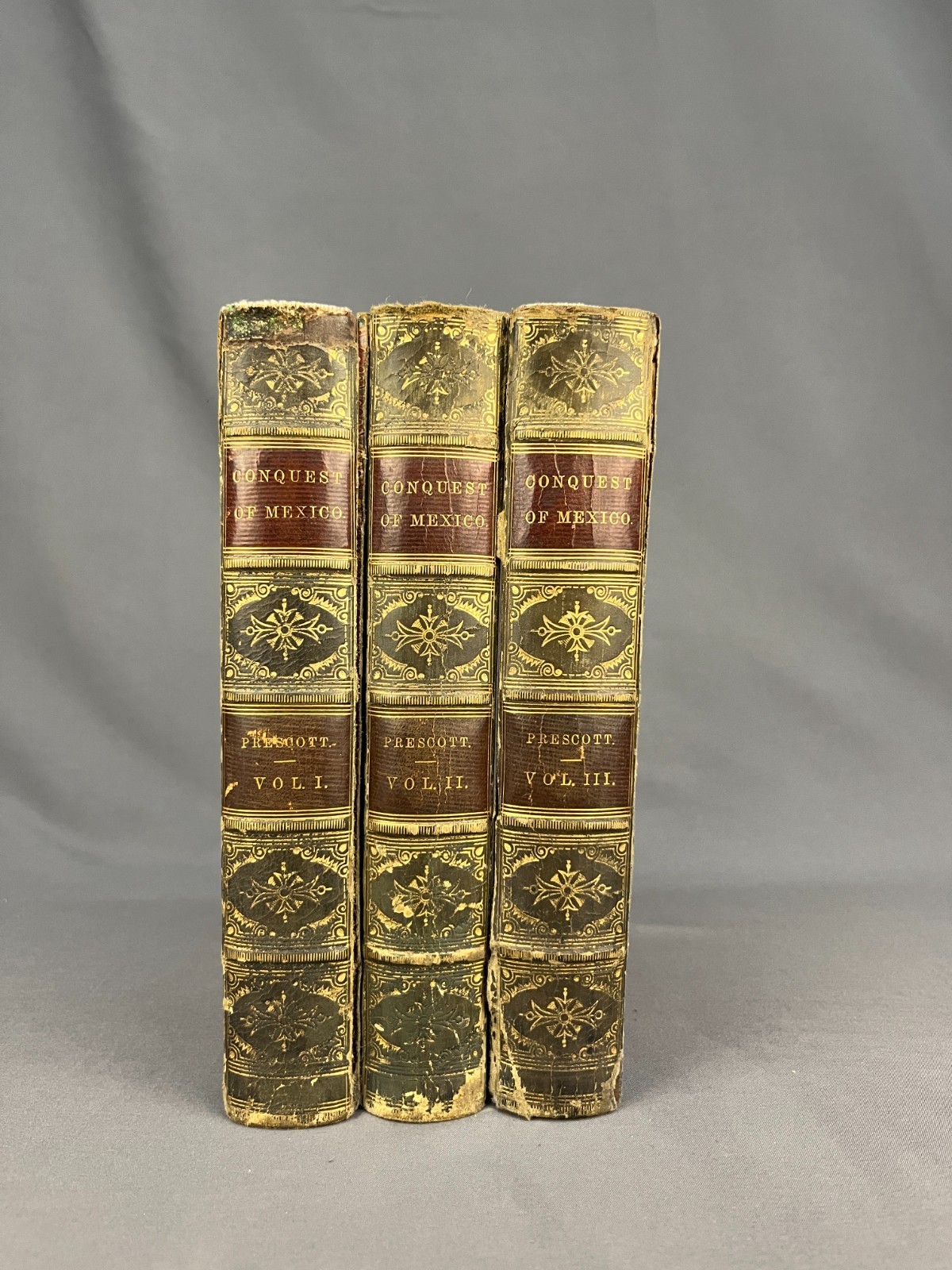 History of The Conquest of Mexico 3 Vols Prescott 1871