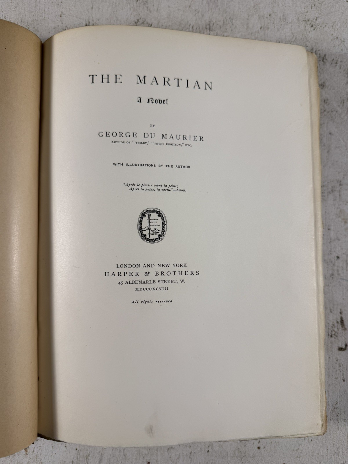 The Martian by George Du Maurier HC Limited Edition 231 of 250 Copies 1898