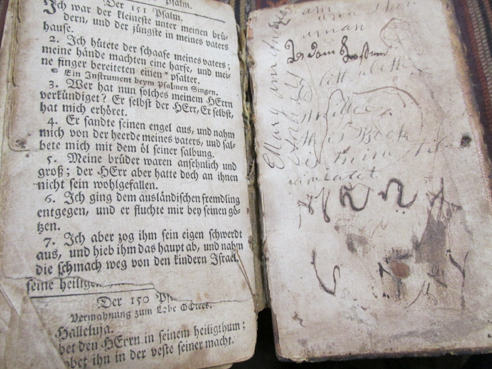 1784 Germantown, Pennsylvania DER PSALTER Psalms Wooden Boards Rare Leather Book