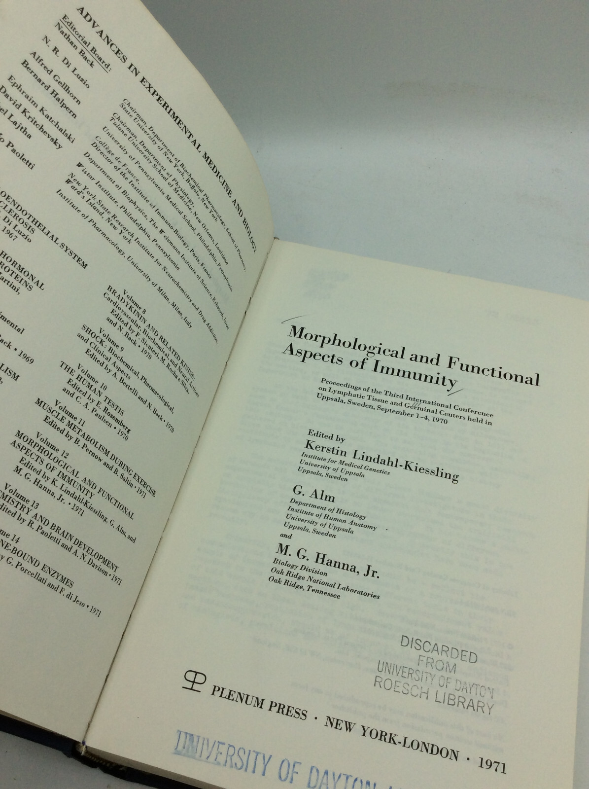 MORPHOLOGICAL AND FUNCTIONL ASPECTS OF IMMUNITY – 1971 – Science –