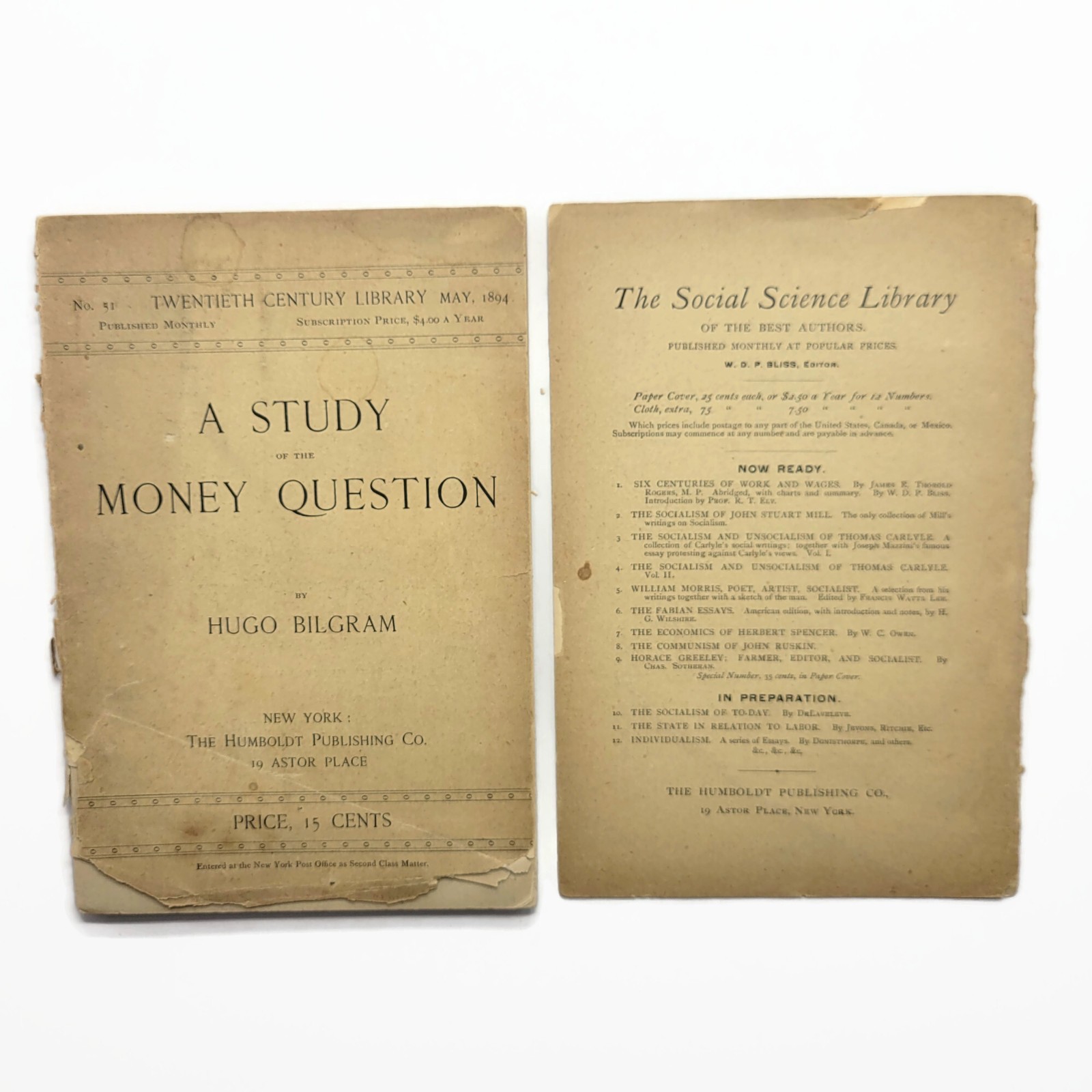 Vintage 1894 A Study of The Money Question Economics History Book Hugo Bilgram
