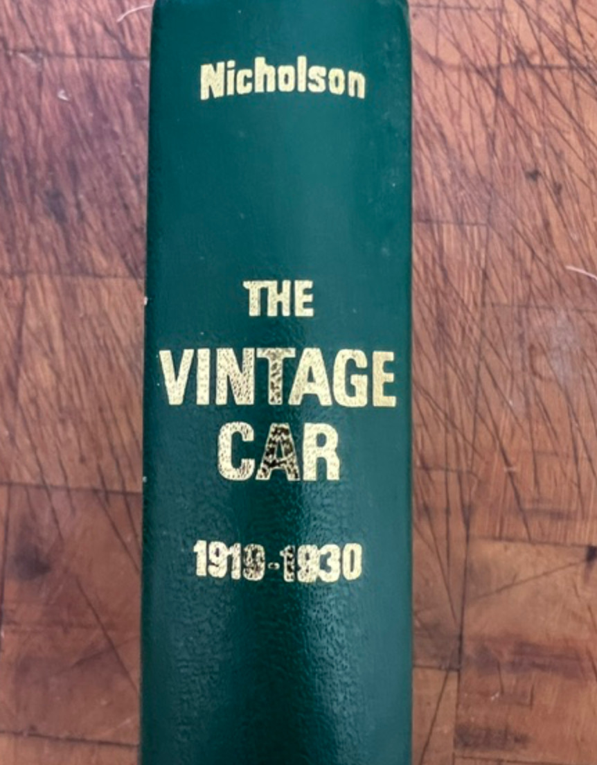 The Vintage Car 1919-1930 TR Nicholson 1966 Batsford Classic Motoring Book