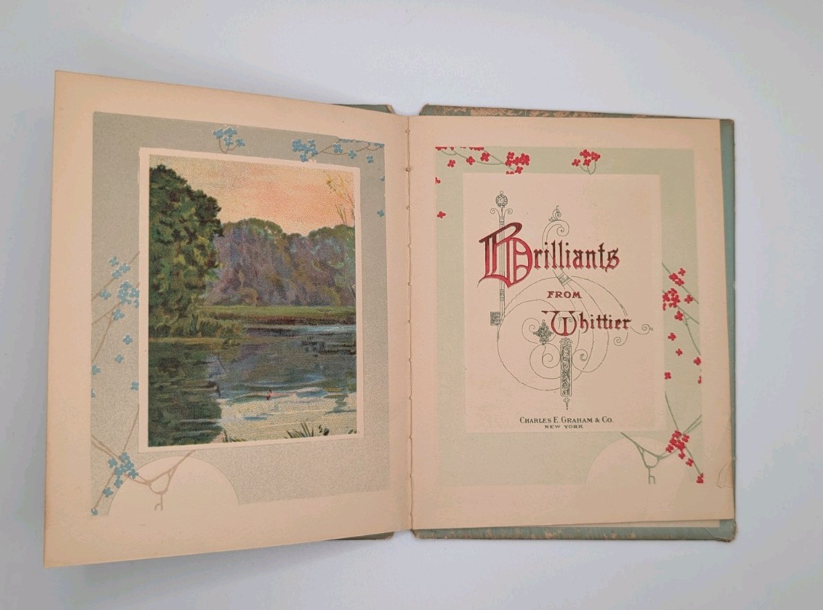 1900’s Antique Victorian Poetry Book “ Brilliants “ From Whittier