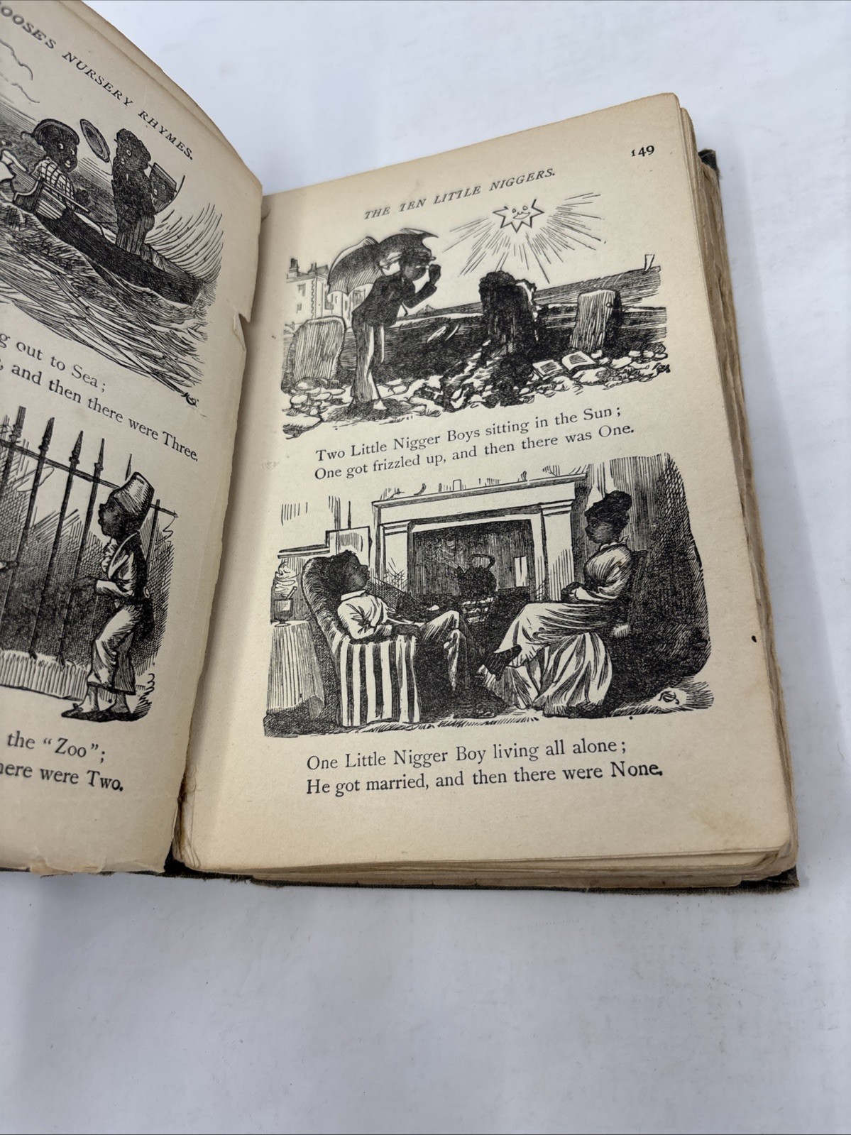 Mother Goose D. Mckay Nursery Rhymes and Fairy Tales Antique Book Colored Illus.