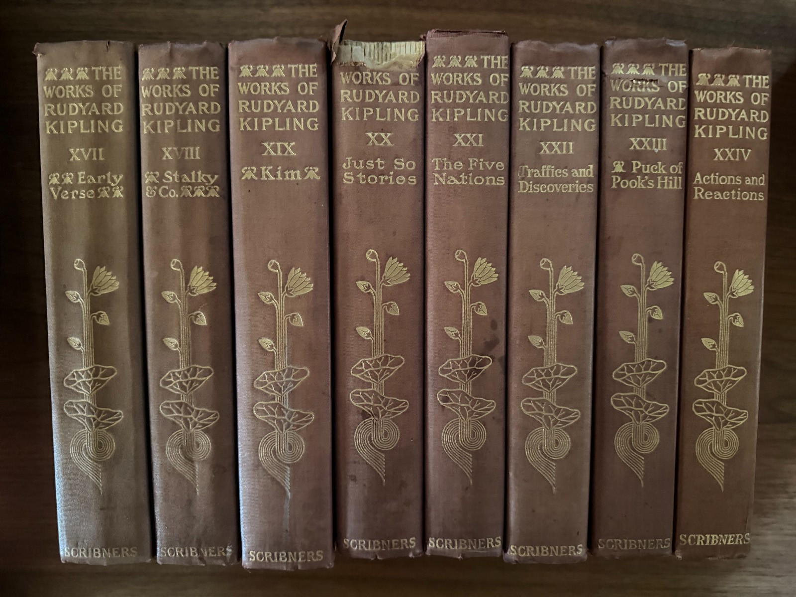Rudyard Kipling — The Writings in Prose and Verse – 32 Volume Set – Signed 1907