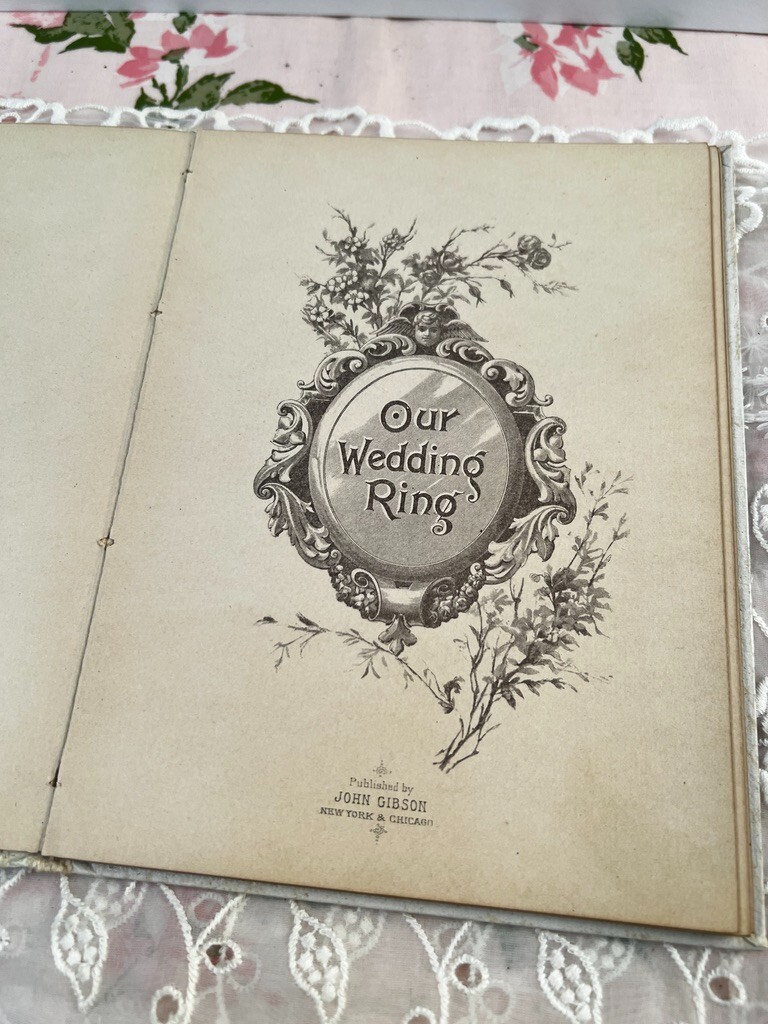 Antique Our Wedding Ring Book Approx 6″ X 8″ 1894 Adelaide Jordan