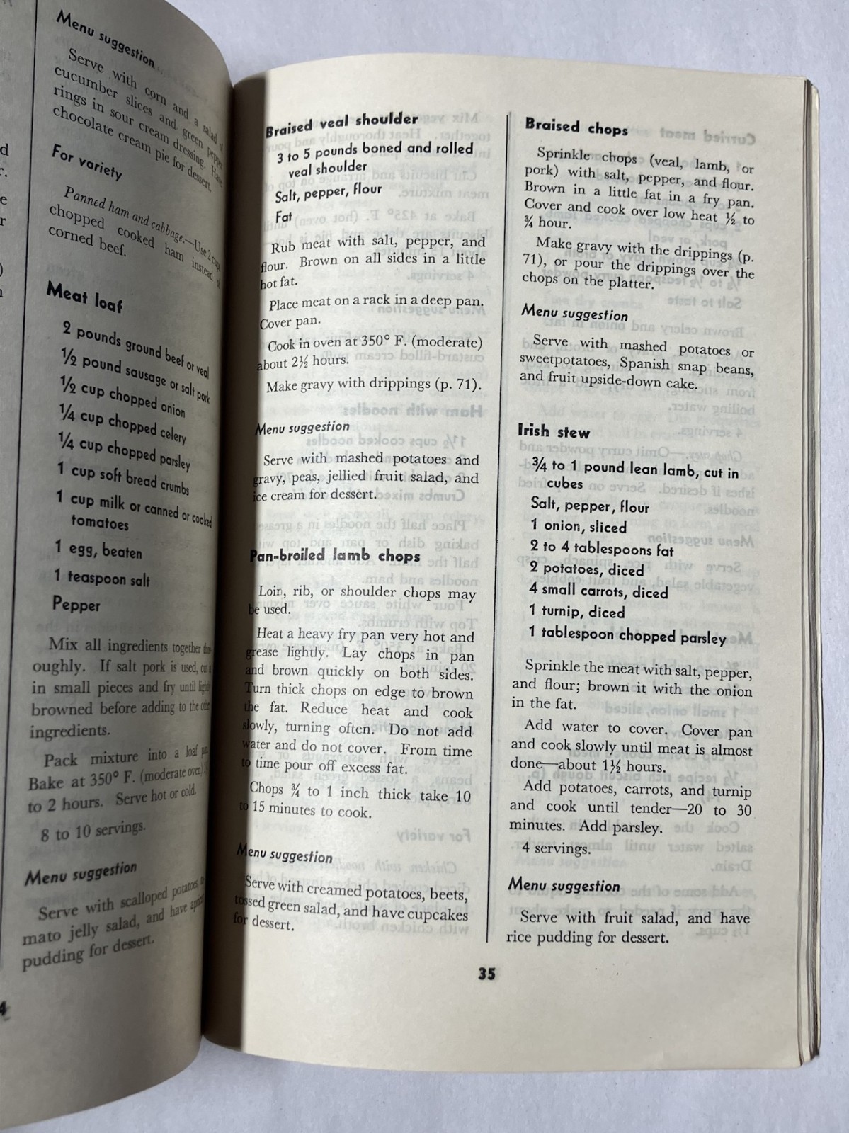 Family Fare: Food Management And Recipes – Vintage Paperback 1950 Cookbook