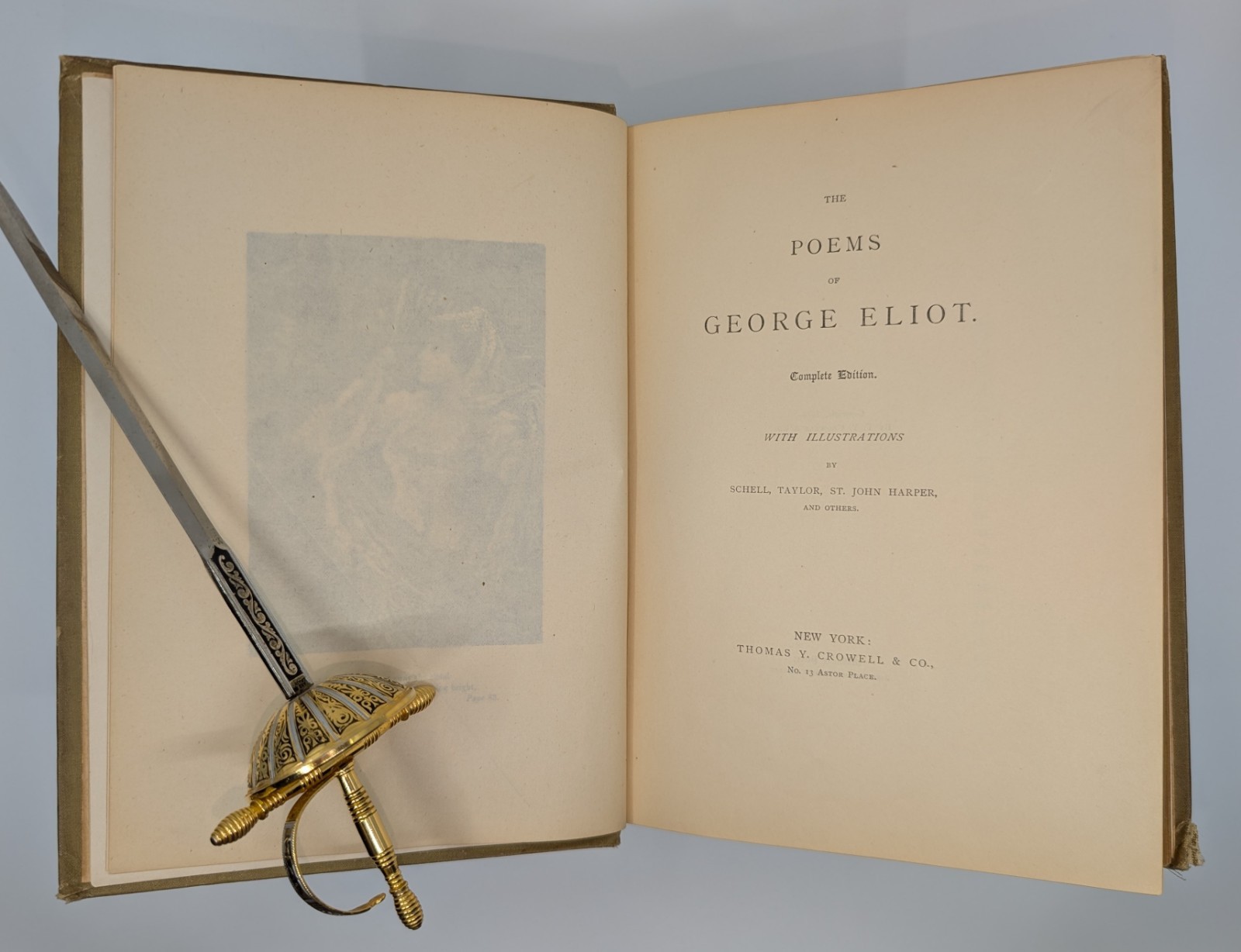 The Poems of George Eliot 1884 Antique Victorian Illustrated Cloth Book