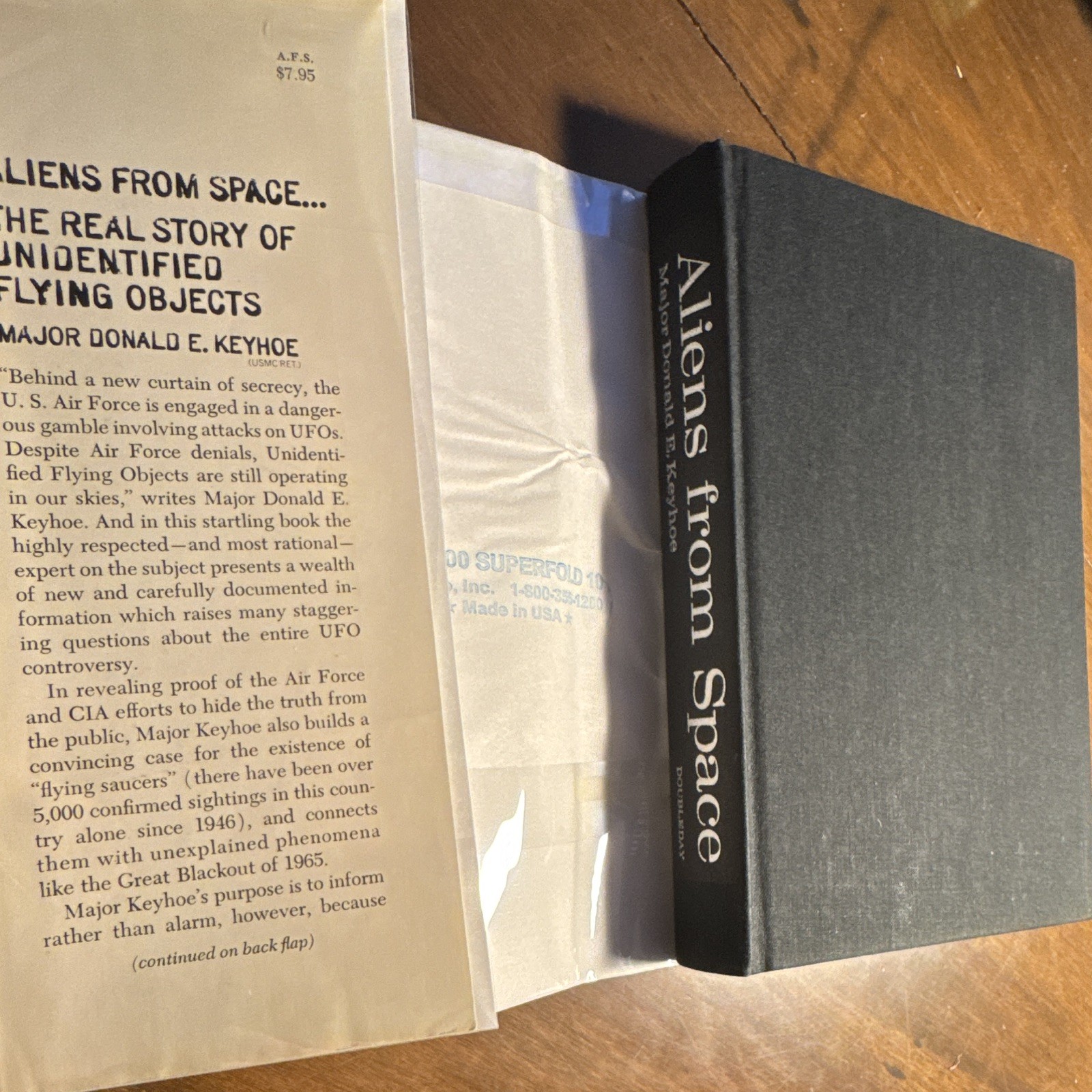 Major Donald E. Keyhoe Aliens from Space Hardcover 1973 Doubleday Dust Jacket