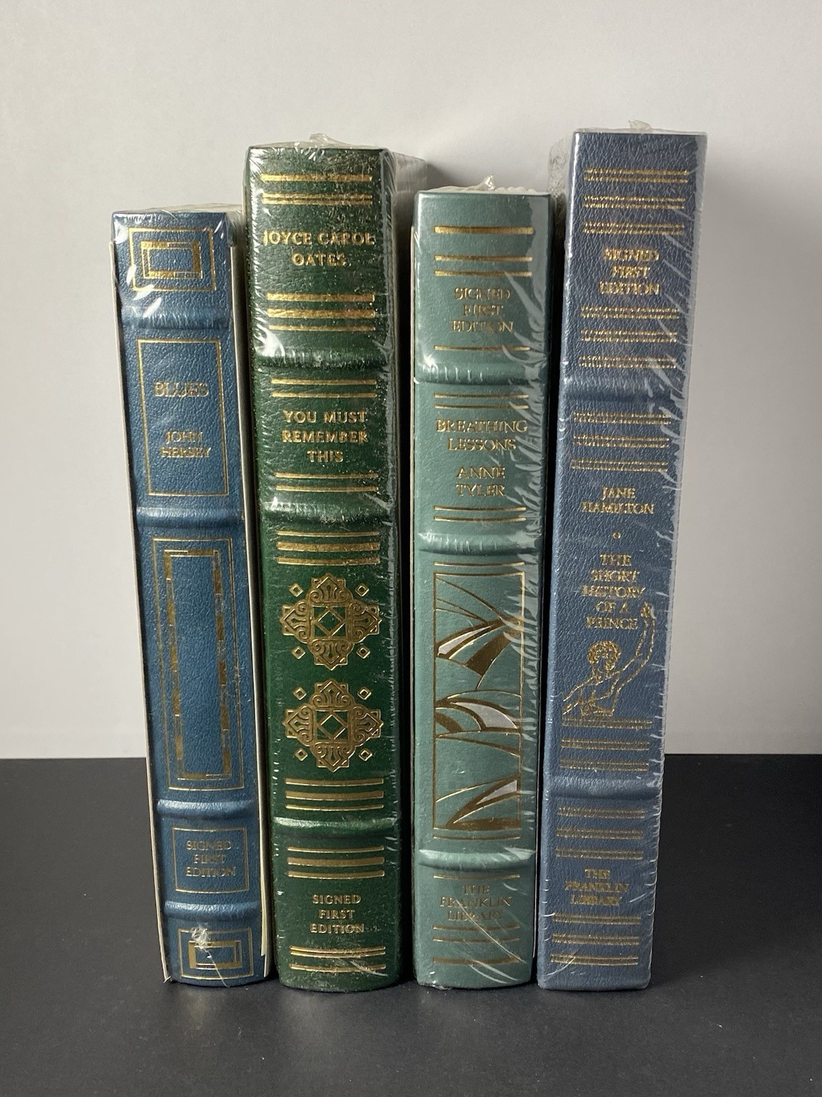FRANKLIN LIBRARY Book Lot of 4 Signed First Leather Bound Books New SEALED