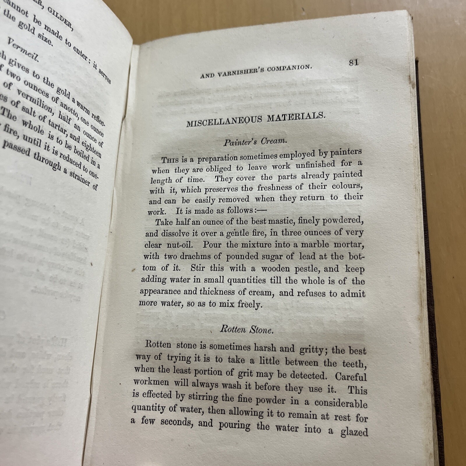 1850 The Painter, Gilder, and Varnisher’s Companion: Rules And Regulations