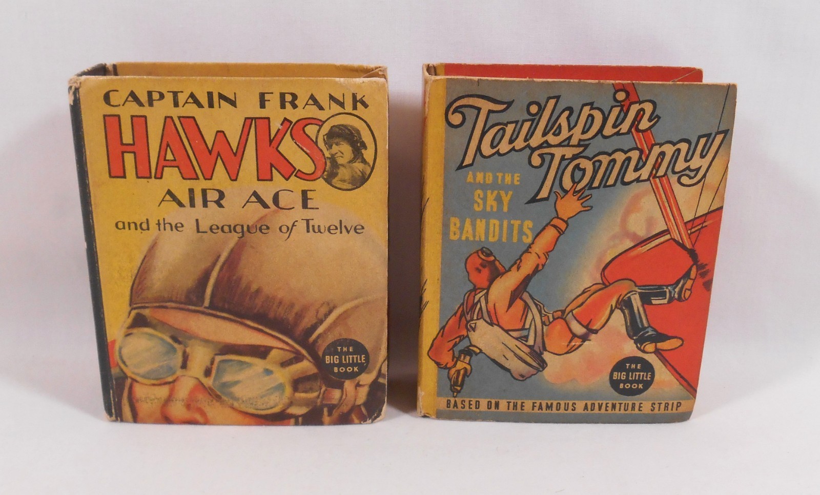 TAILSPIN TOMMY Sky Bandits + CAPTAIN FRANK HAWKS 2 Big Little Book Lot BLB 1938
