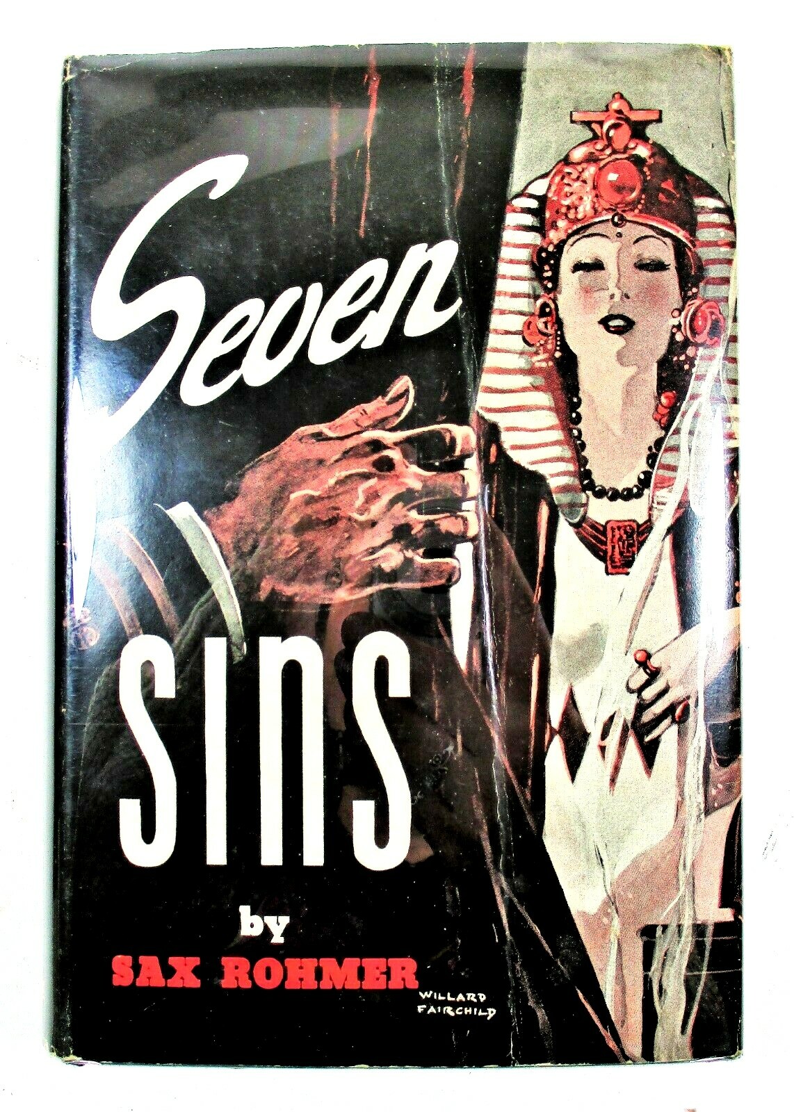 1st EDITION „Seven Sins“ Sax Rohmer 1943 HC w/ Original DJ Robert M McBride & Co