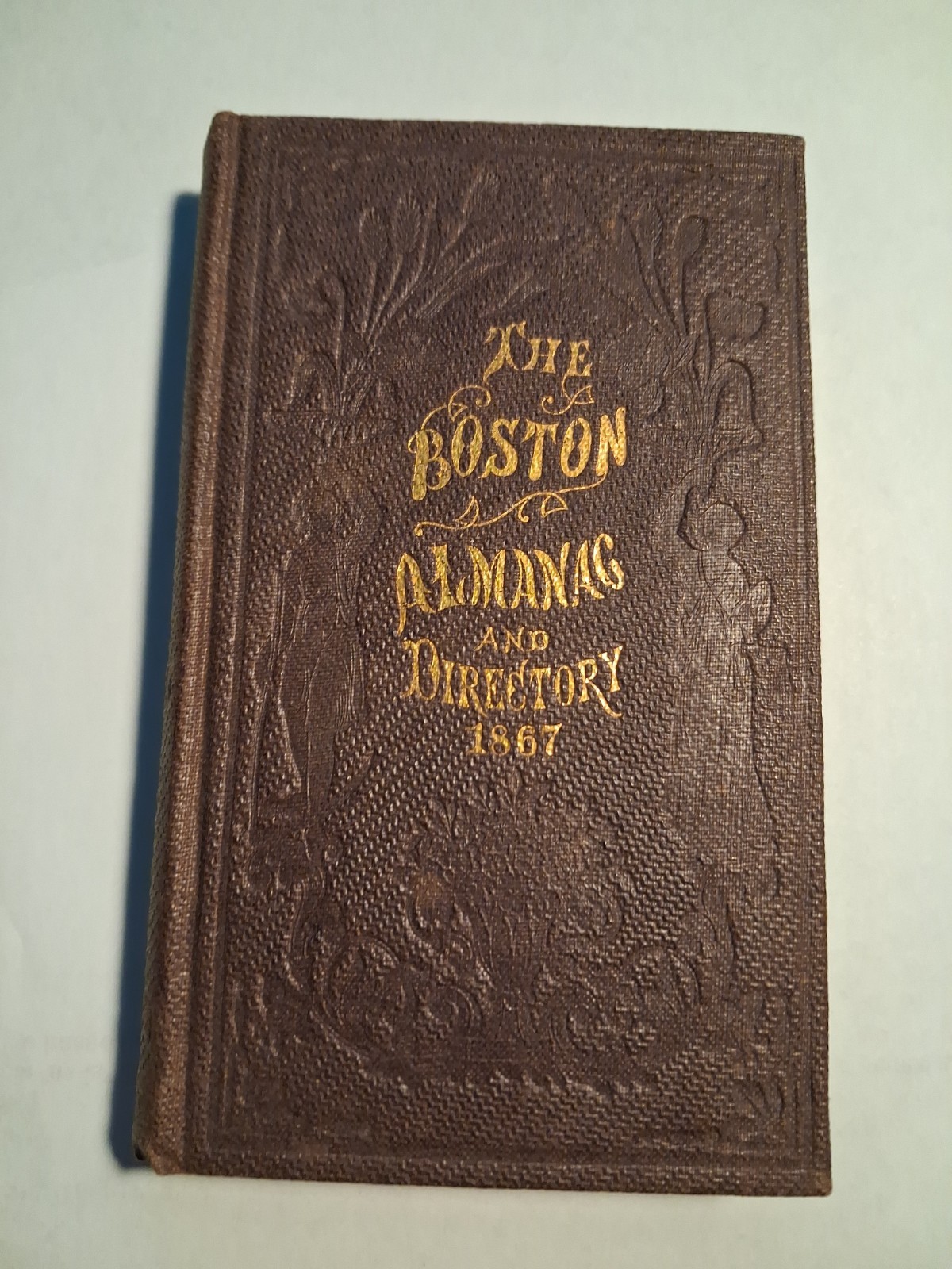 1867 Boston Almanac and Directory with Boston map 215 pages