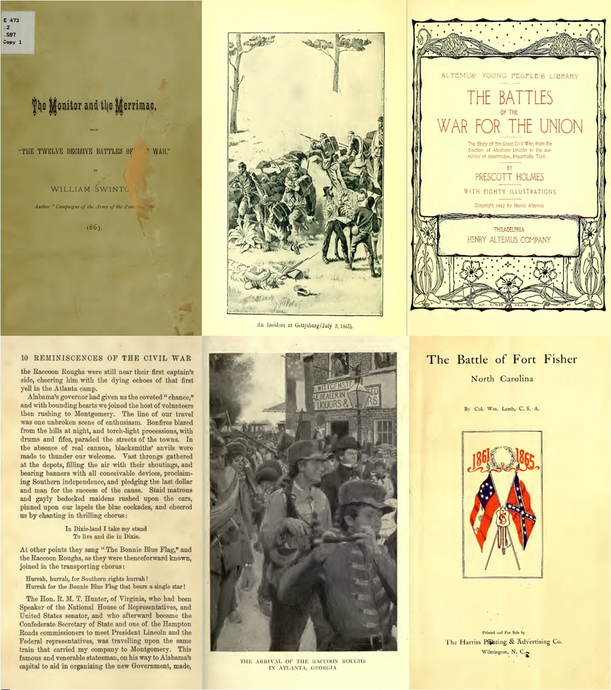 123 Old Rare Books on The Battles of The Civil War History Genealogy Vo.1 on USB