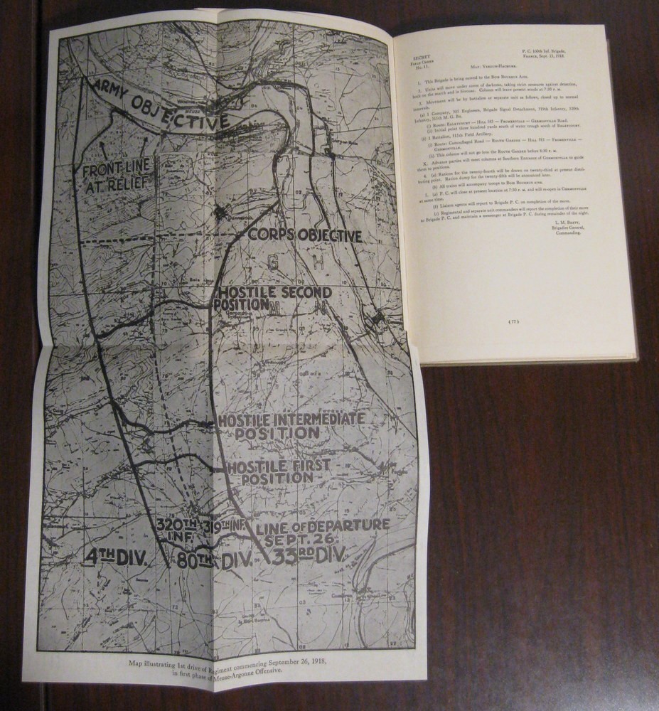 320th Infantry, 80th Division Unit History World War I Book With Maps