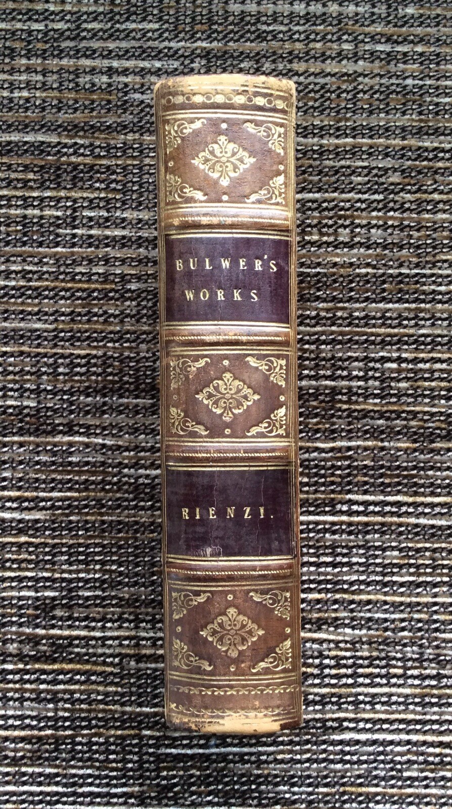 RARE VINTAGE LEATHER 1843 Rienzi: Sir Edward Bulwer Lytton, Bulwer’s Works
