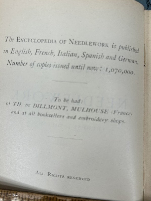 antique needlework Encyclopedia book by Th.De Dillmont original 1890/pub 1924