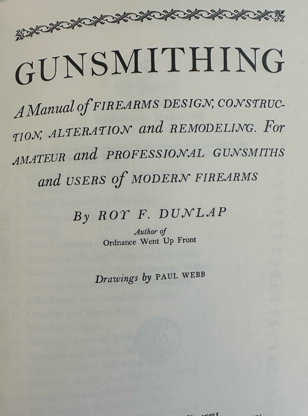 Gunsmithing Roy F Dunlap Leather Firearms Classic Library 1996 Gilt Edge Hub Spn