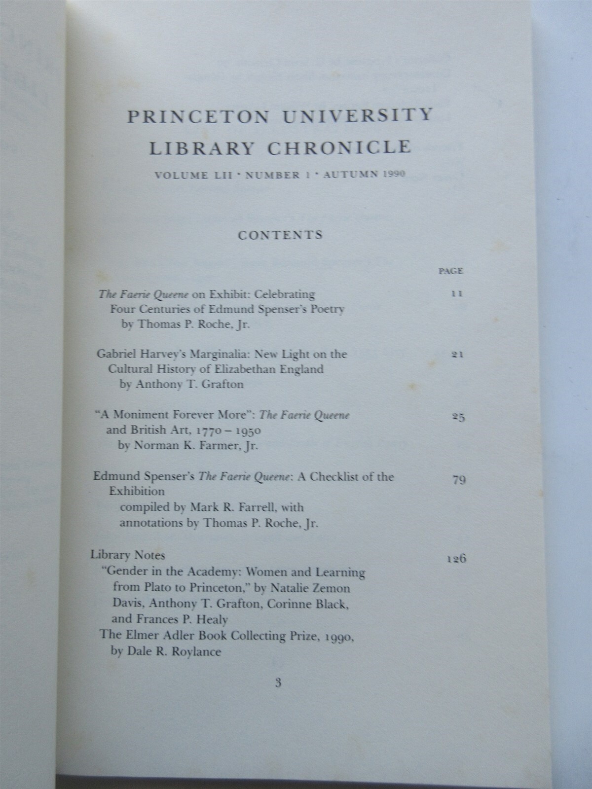 The Princeton University Library Chronicle Autumn 1990 Edmund Spenser