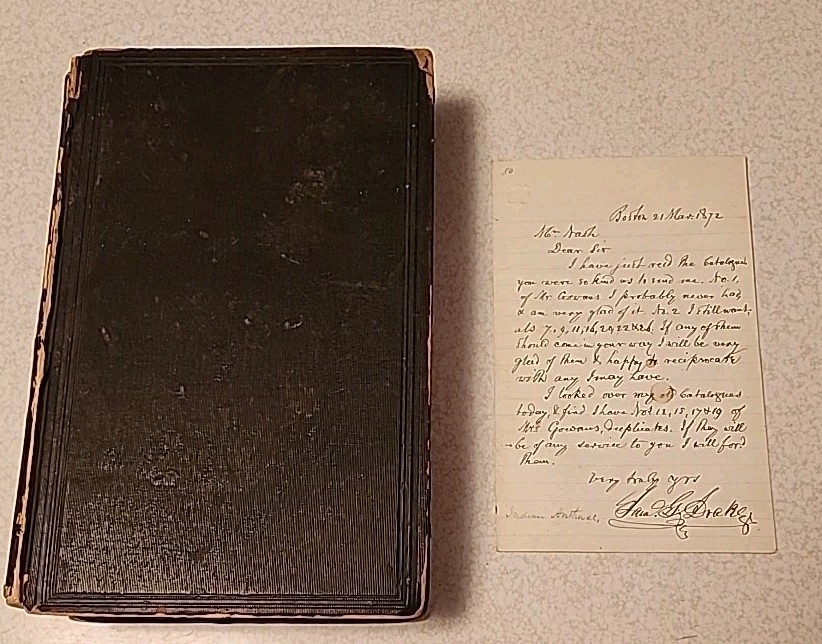The Book of the Indians of North America by Samuel G. Drake HC w/Letter 1845 VG