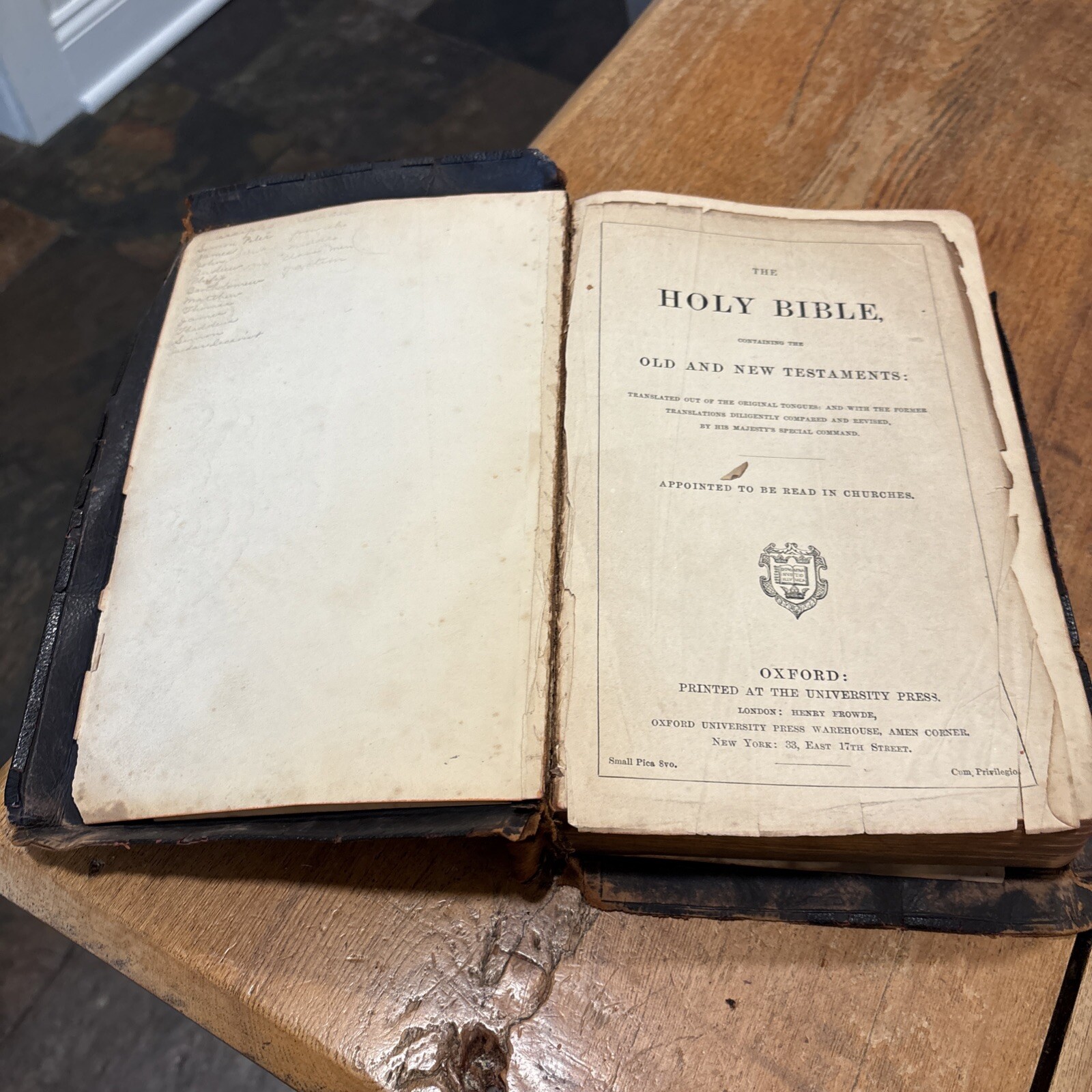 Antique Bible Oxford Henry Frowde Owned Lewis B Milliken 1894 Pennsylvania