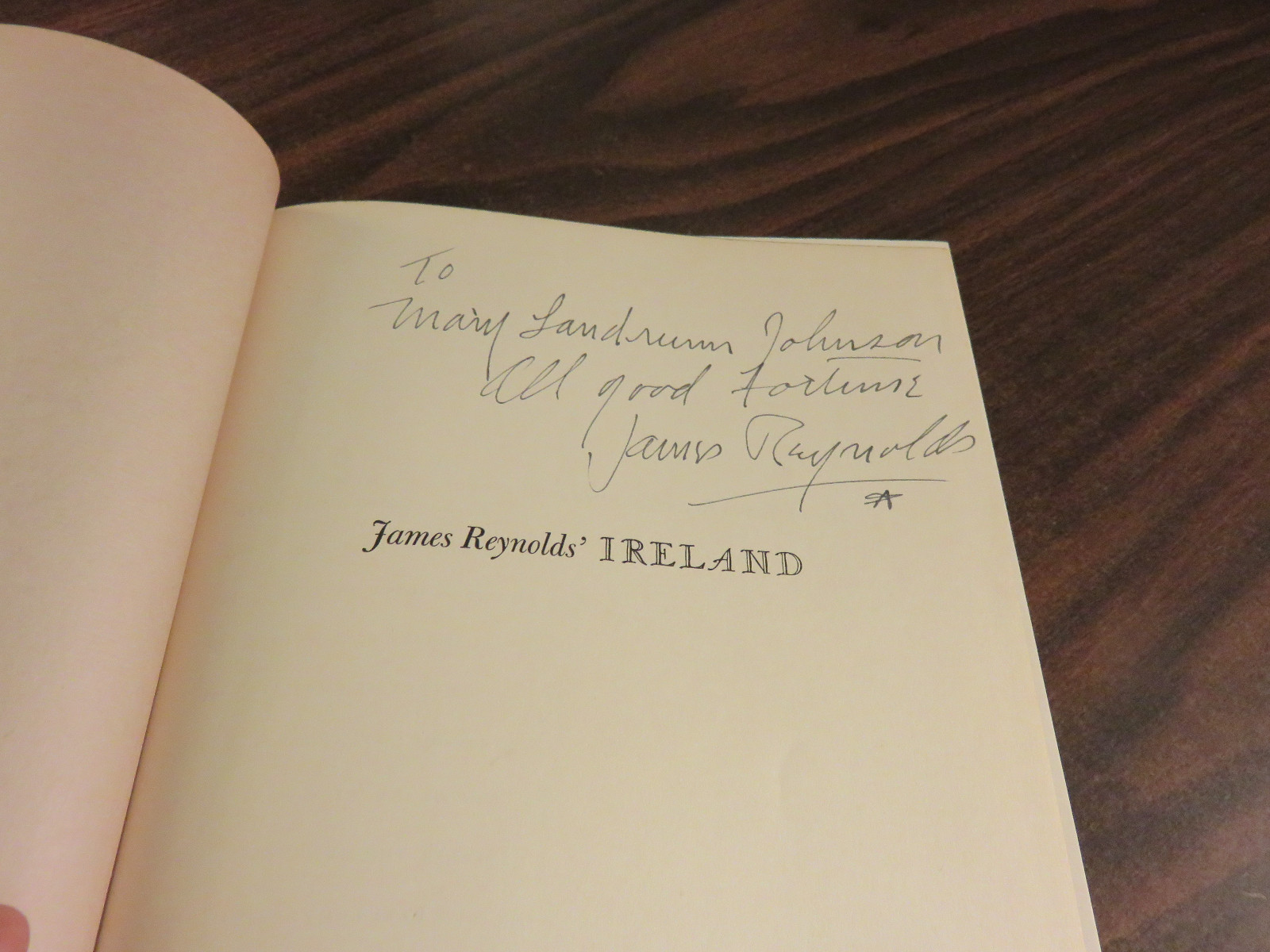 James Reynolds‘ Ireland james Reynolds SIGNED Inscribed HC 1953 FREE SHIP 1st Ed