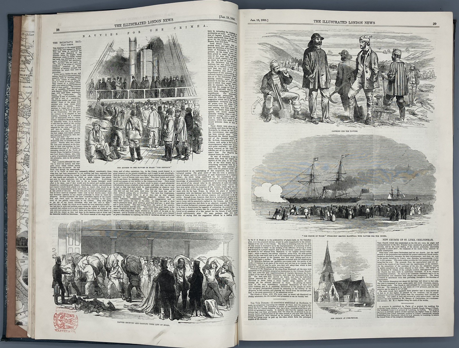 The Illustrated London News 1855 Vol 26 Crimean War Environs London Map J Dower
