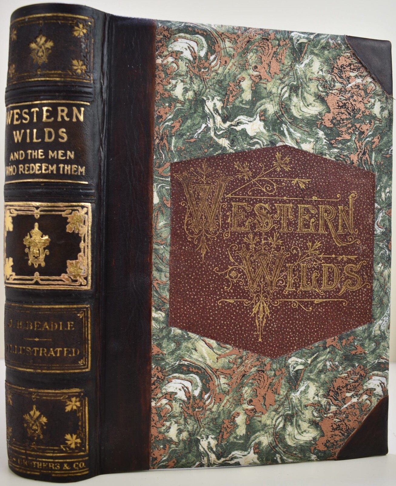 1879 WESTERN WILDS J.H. Beadle Beautiful Binding Restored Text Illustrated w/Map