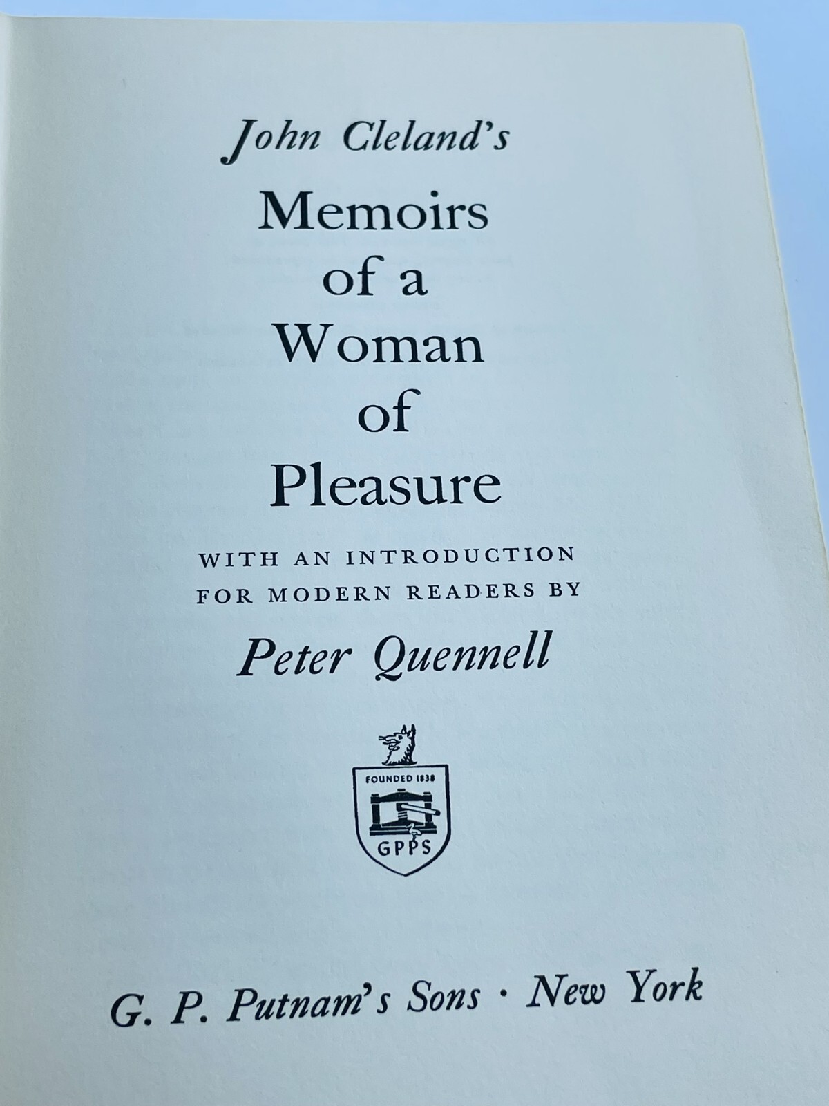 MEMOIRS OF A WOMAN OF PLEASURE BY JOHN CLELAND, 1963 Hardcover G. P. Putnam’s