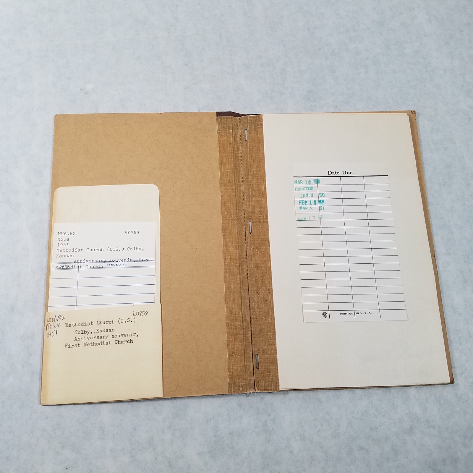 Anniversary Souvenir of First Methodist Church of Colby Kansas 1886 – 1951