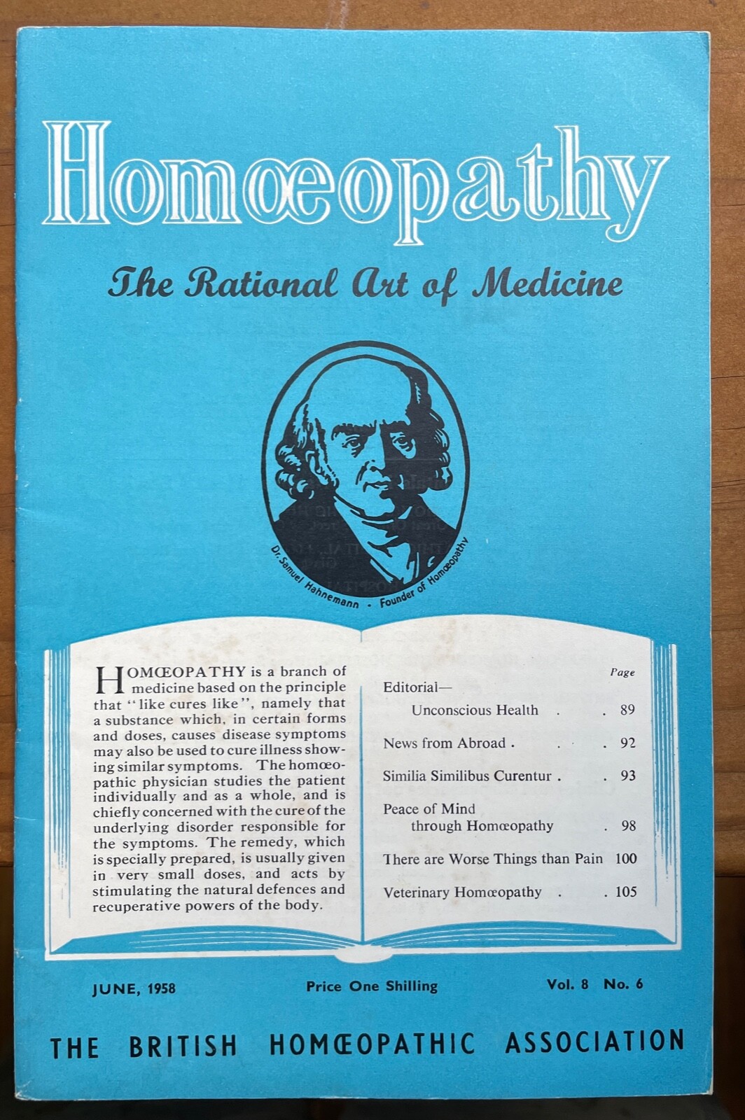 HOMOEOPATHY: BRITISH HOMOEOPATHIC ASSN – ALTERNATIVE NATURAL MEDICINE, June 1958