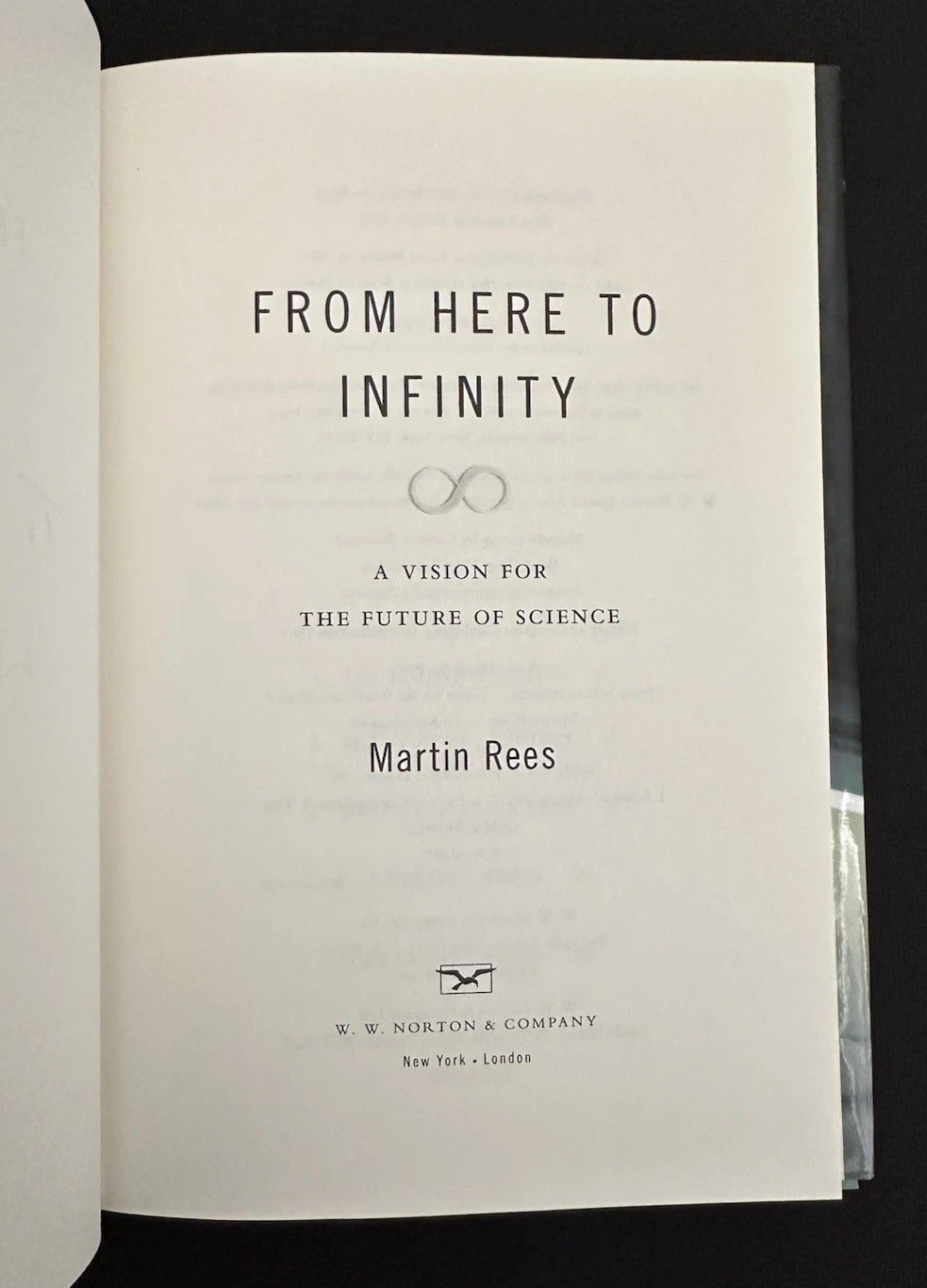 SIGNED Martin Rees From Here to Infinity Assoc Copy 1st/1st Cosmology Future VG